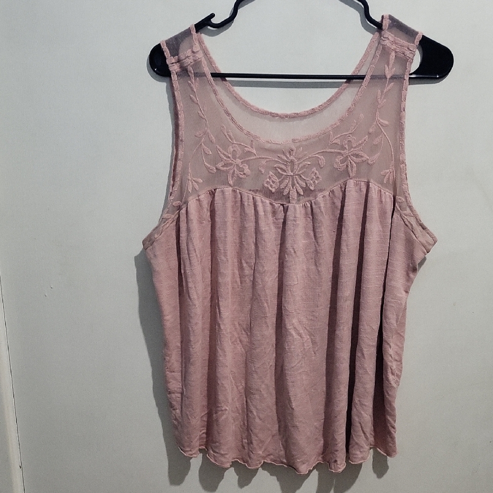Maurices Blush Pink Floral Tank Top